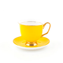 XL Yellow Teacup and Saucer